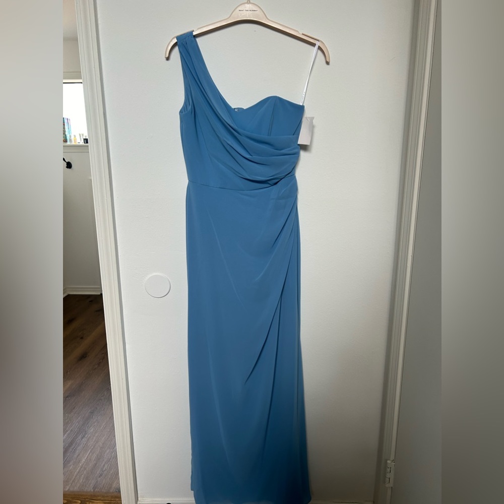 Blue cocktail dress , one shoulder